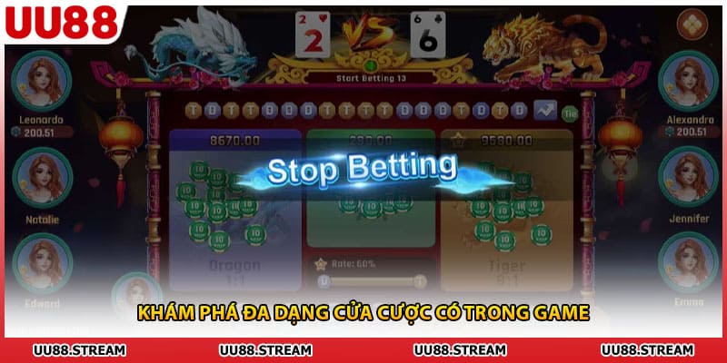 Khám phá đa dạng cửa cược có trong game