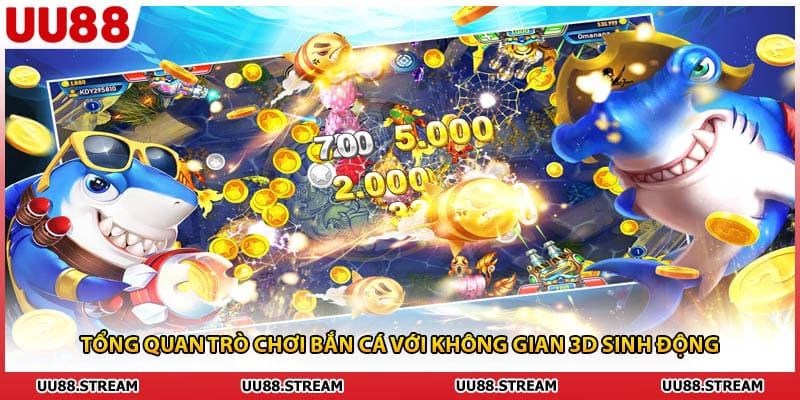 Tổng quan trò chơi bắn cá với không gian 3D sinh động